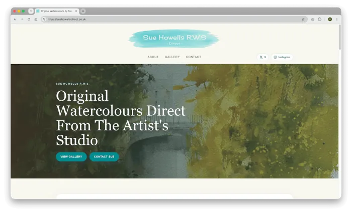 Sue Howells Direct artist portfolio website