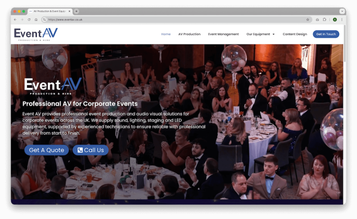 Event AV corporate production website
