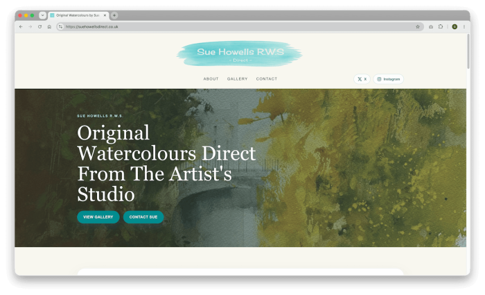 Sue Howells Direct artist portfolio website
